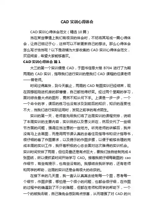 CAD实训心得体会