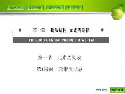 第1课时 元素周期表