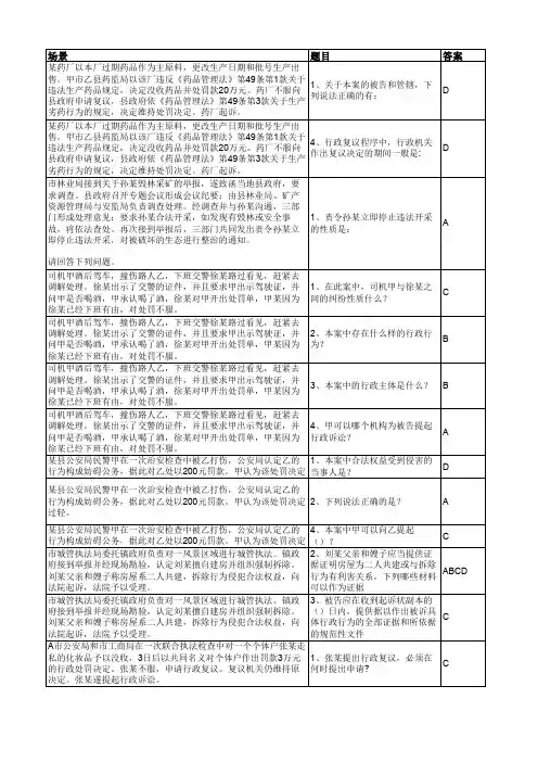 执法证考试题库行政诉讼案例题(1)