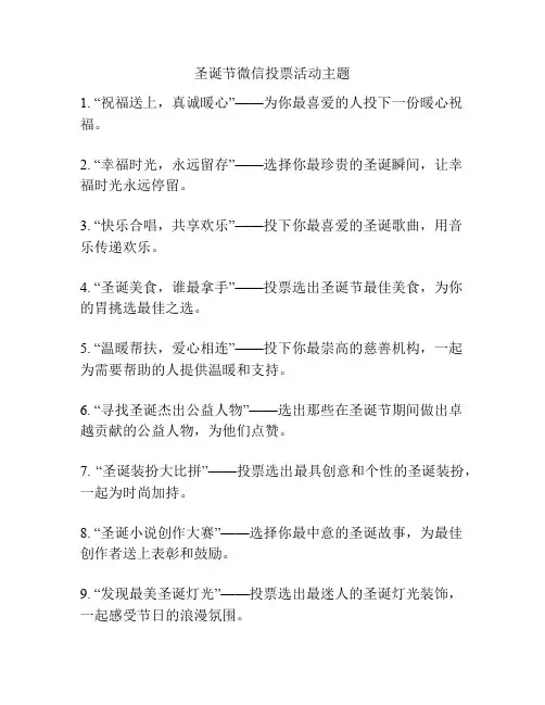 圣诞节微信投票活动主题