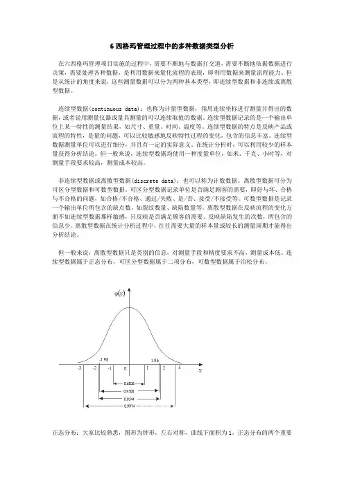 6西格玛管理过程中的多种数据类型分析