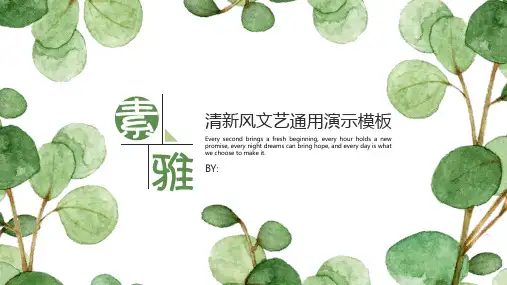 素雅小清新通用PPT模板