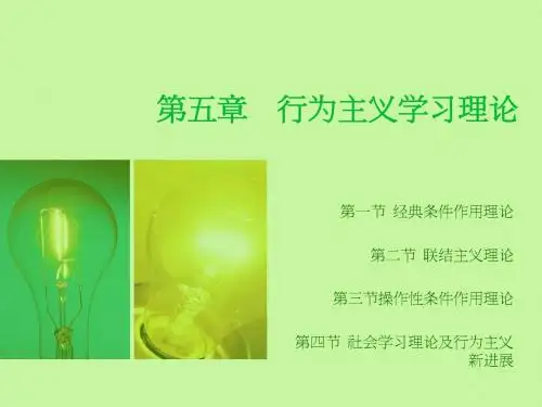 第五章 行为主义学习理论