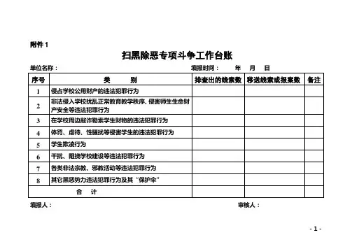 扫黑除恶专项斗争工作台账