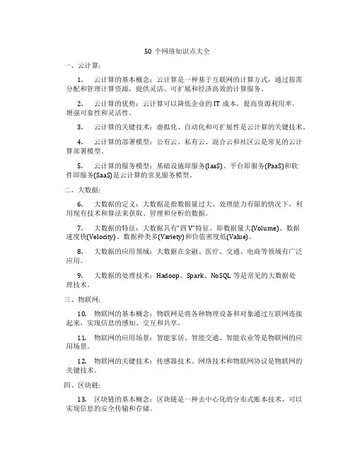 50个网络知识点大全
