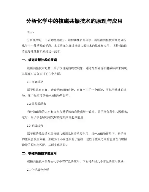 分析化学中的核磁共振技术的原理与应用