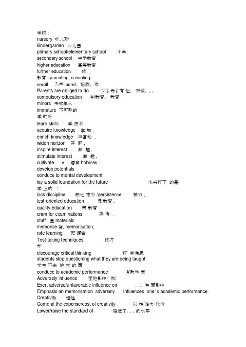 (完整版)教育类英语词汇