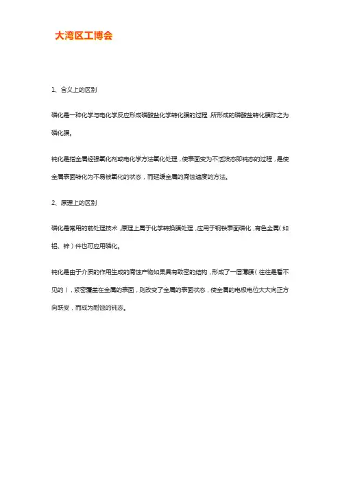 金属表面磷化和钝化区别【一文搞懂】