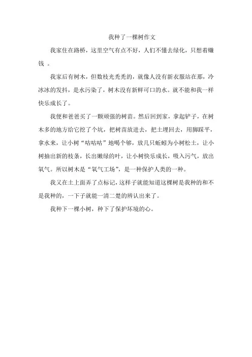我种了一棵树作文