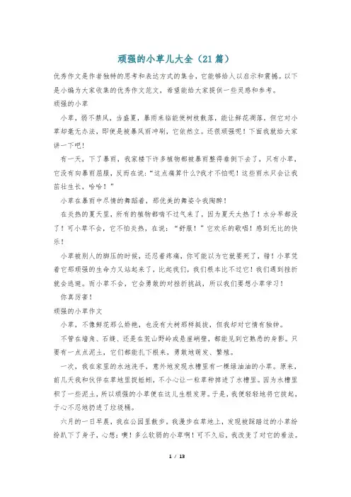 顽强的小草儿大全(21篇)