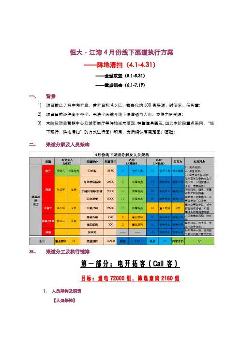 恒大渠道作战