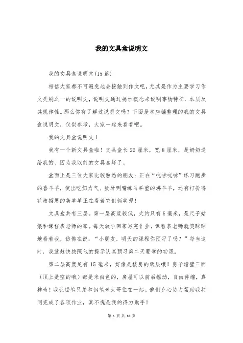 我的文具盒说明文