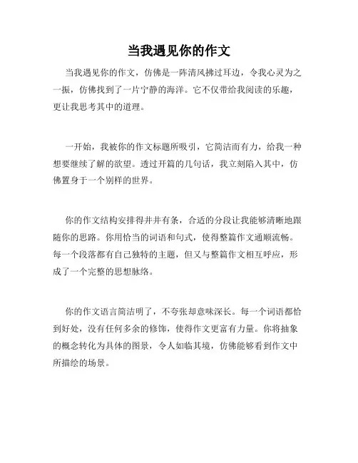 当我遇见你的作文
