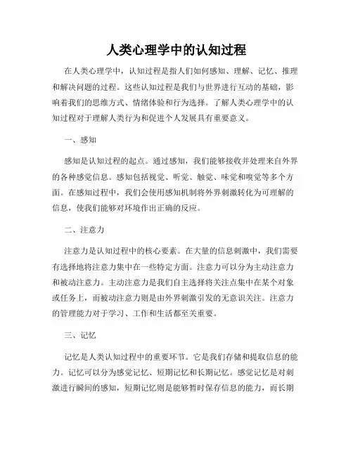 人类心理学中的认知过程