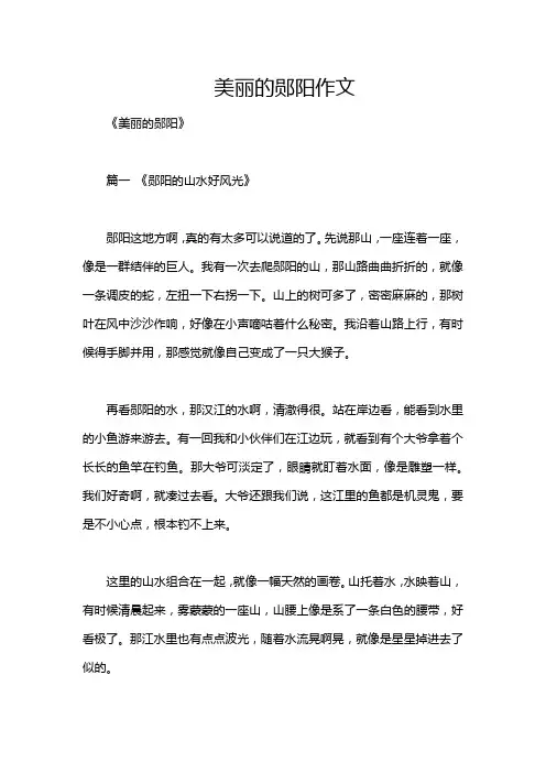 美丽的郧阳作文