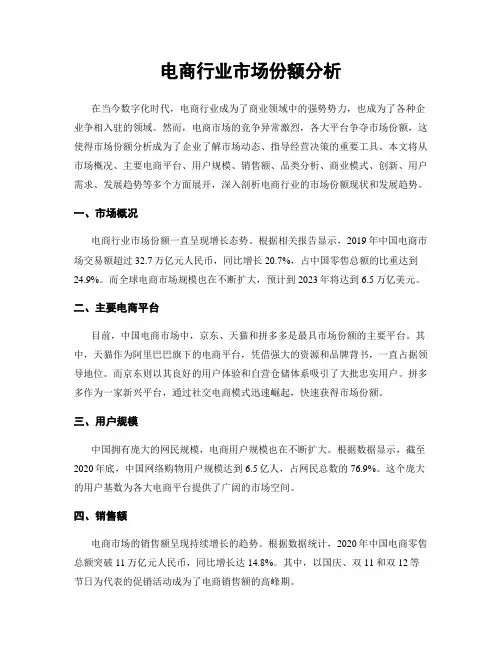 电商行业市场份额分析