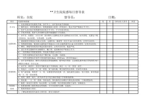 院感每日督导表