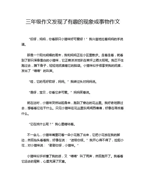 三年级作文发现了有趣的现象或事物作文