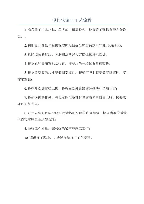 逆作法施工工艺流程