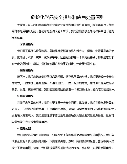 危险化学品安全措施和应急处置原则