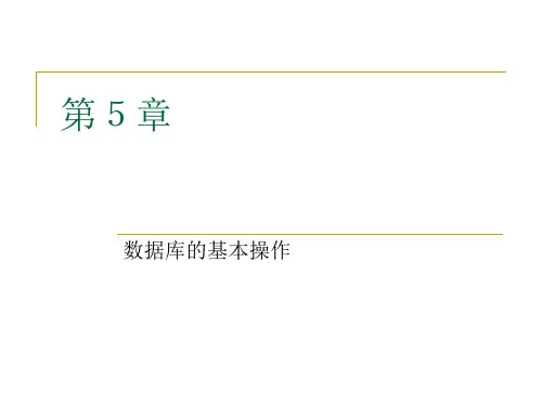 第5章 数据库的基本操作