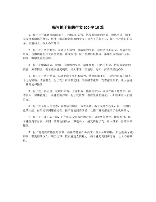 描写栀子花的作文300字10篇