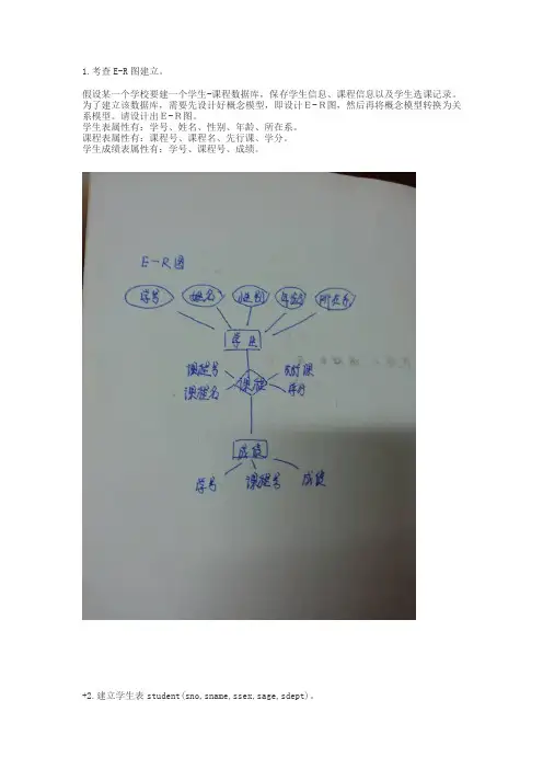 数据库复习重点