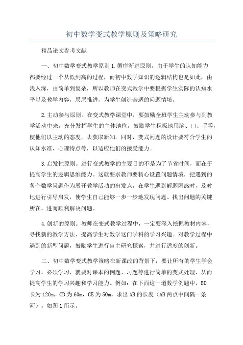 初中数学变式教学原则及策略研究