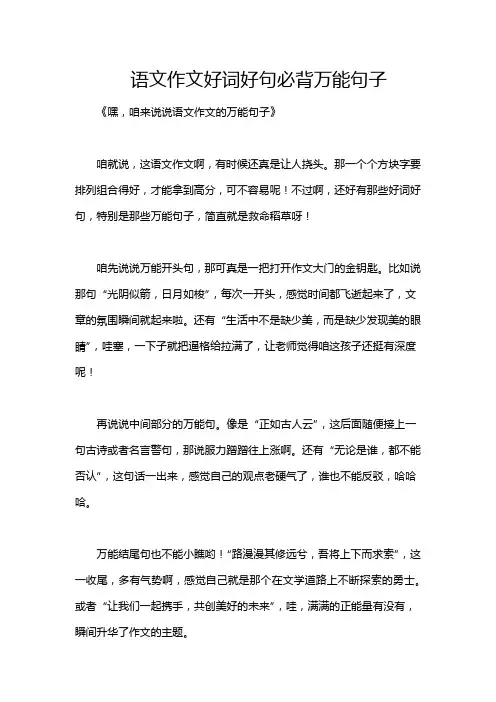 语文作文好词好句必背万能句子