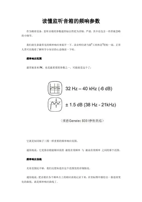读懂监听音箱的频响参数