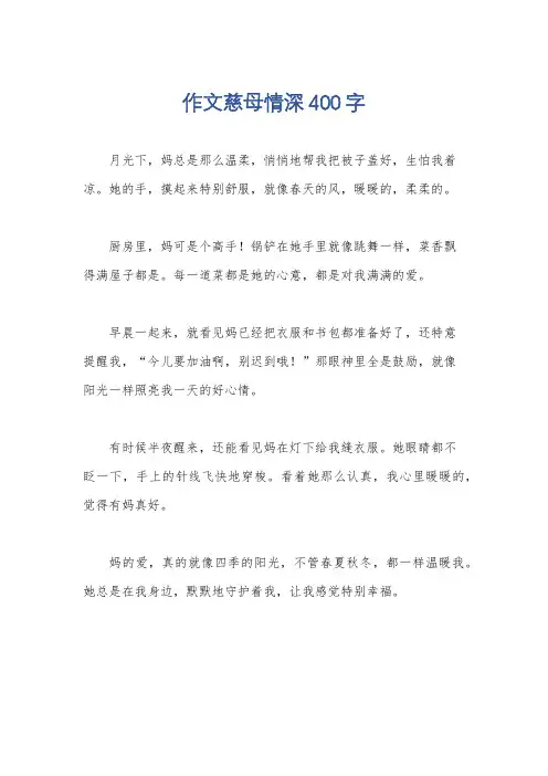 作文慈母情深400字
