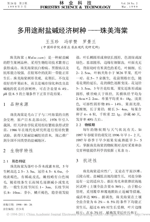 多用途耐盐碱经济树种_珠美海棠