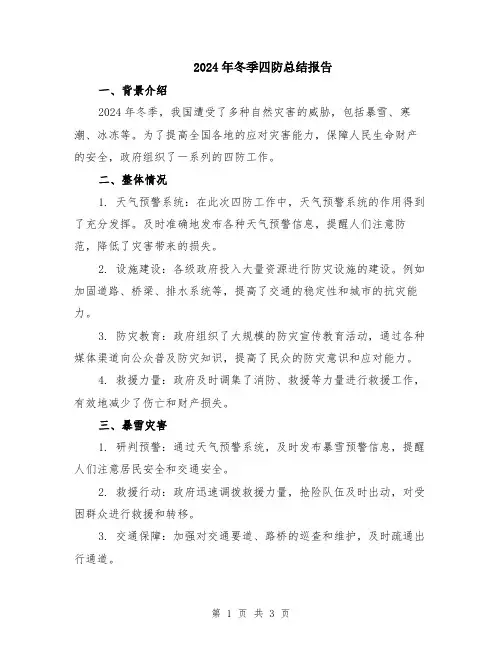 2024年冬季四防总结报告