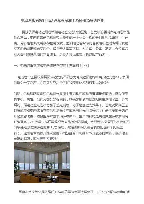 电动遮阳卷帘和电动遮光卷帘加工及使用场景的区别