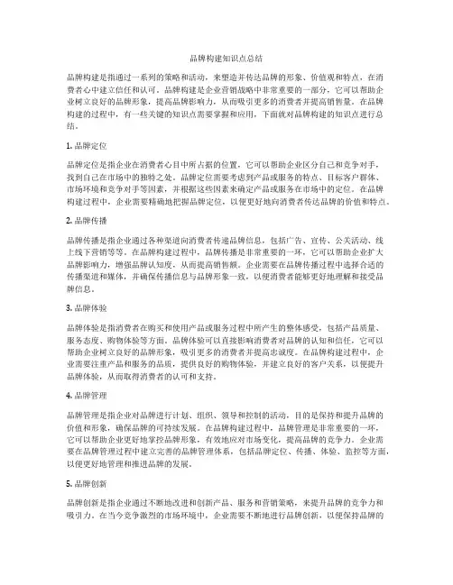 品牌构建知识点总结