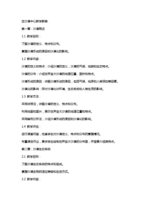 在沙漠中心教学教案