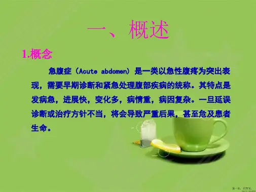 急腹症的诊断及治疗