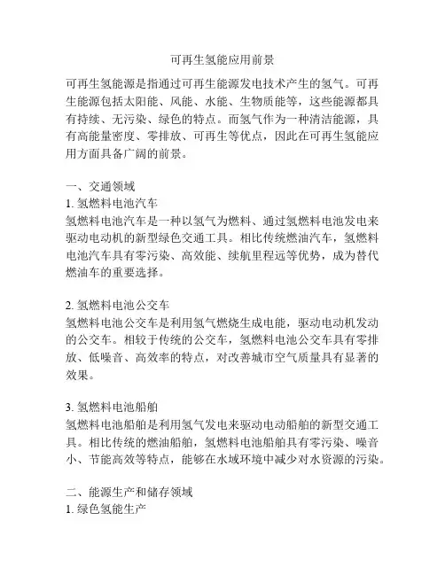 可再生氢能应用前景