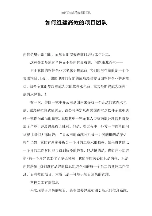 如何组建高效的项目团队