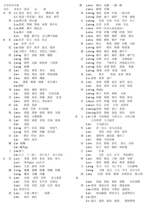 小学语文总复习之多音字-打印版