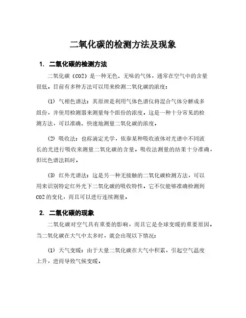二氧化碳的检测方法及现象