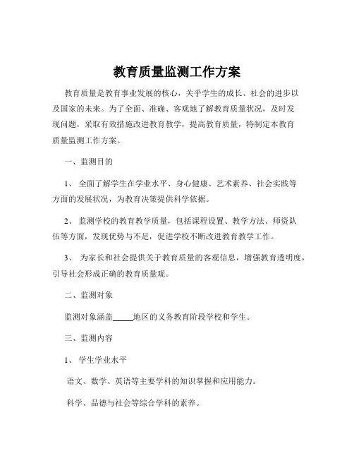教育质量监测工作方案