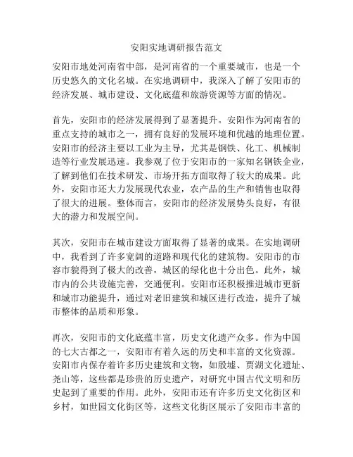 安阳实地调研报告范文