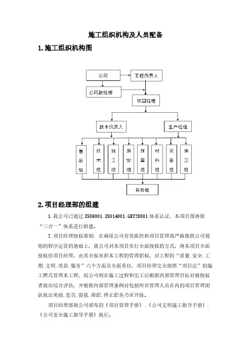 施工组织机构及人员配备