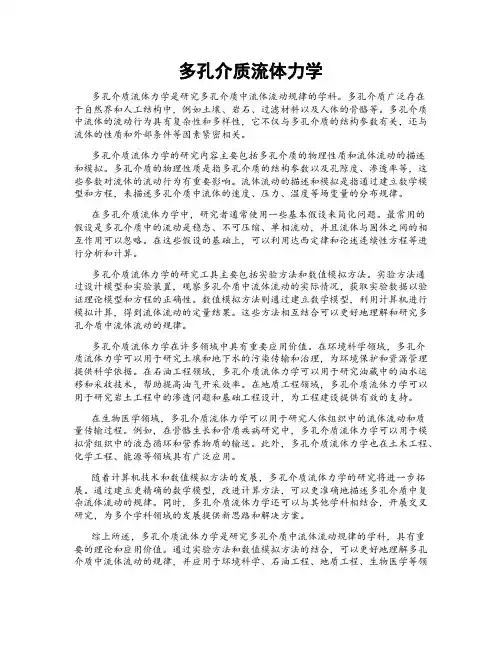 多孔介质流体力学