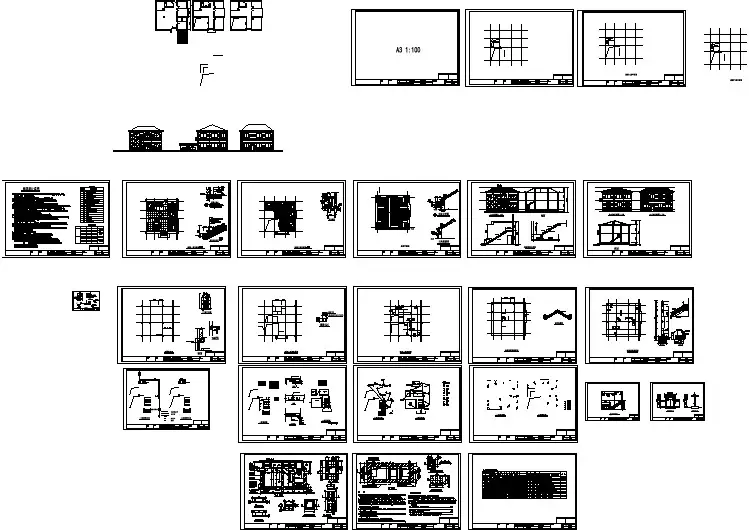 某地农村两层楼单家独院式住宅全套设计施工图（含效果图）