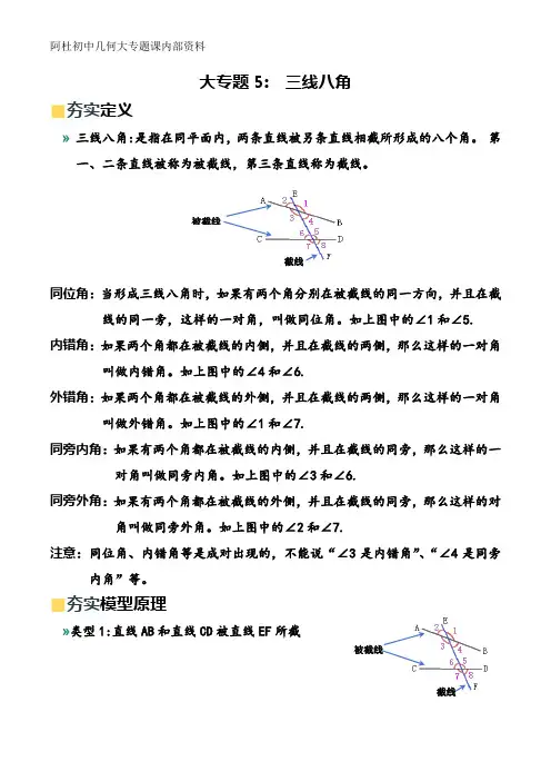 大专题5  三线八角