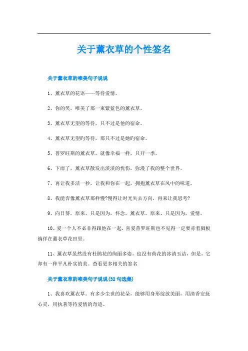 关于薰衣草的个性签名