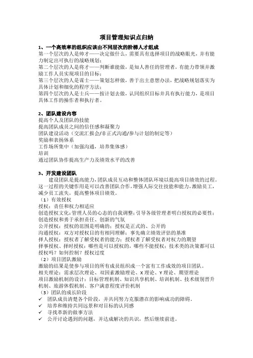 项目管理知识点
