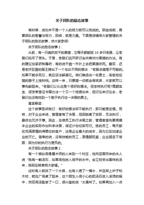 关于团队的励志故事